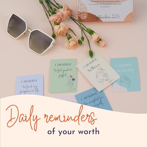Ariond I DESERVE Daily Affirmation Cards for Women - Mindfulness Cards for New Beginnings and Healing, Divorce Gifts and Break Up Gifts for Women