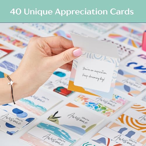 40 Inspirational You Are Awesome Cards - Motivational and Just Because Cards with Thoughtful Messages, Encouragement Gifts, Positive Affirmations, Thoughtful Gifts