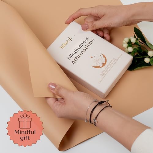 Ariond What If... Mindful Daily Affirmation Cards for Women, Motivational Cards with Display Stand, Encouragement Gifts for Women, Gifts for People with Anxiety