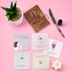 Happier Me Affirmation Cards Lifestyle Pink Background