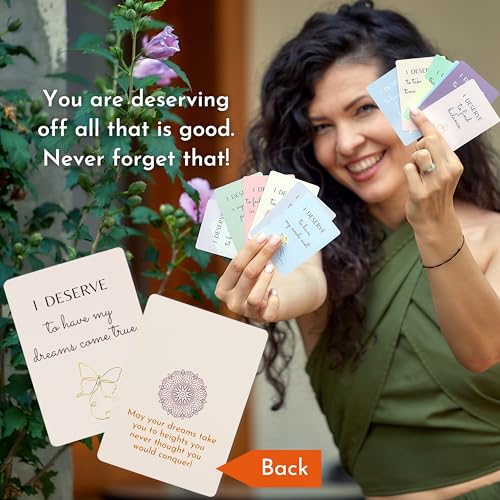 Ariond I DESERVE Daily Affirmation Cards for Women - Mindfulness Cards for New Beginnings and Healing, Divorce Gifts and Break Up Gifts for Women