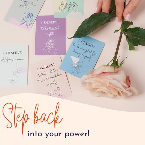 Ariond I DESERVE Daily Affirmation Cards for Women - Mindfulness Cards for New Beginnings and Healing, Divorce Gifts and Break Up Gifts for Women